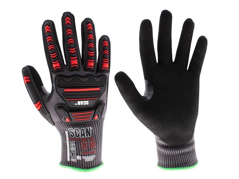 Scan Nitrile Palm Impact Cut D Gloves XXL Size 11 For Wet And Dry SCAGLOCIMXX