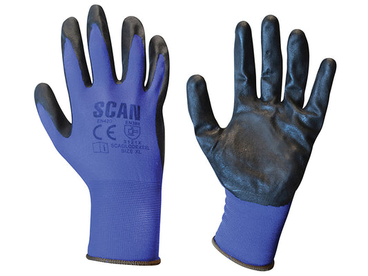 Scan Max - Dexterity Nitrile Gloves - XL (Size 10) SCAGLODEXTXL