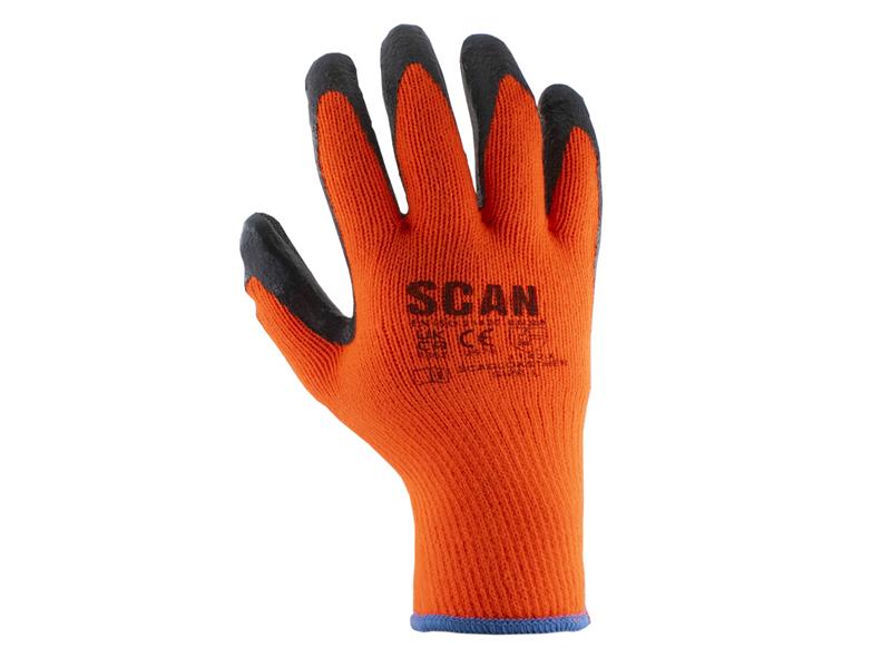 Scan Thermal Latex Coated Gloves - M (Size 8) (Pack 5) SCAGLOKSTH5M