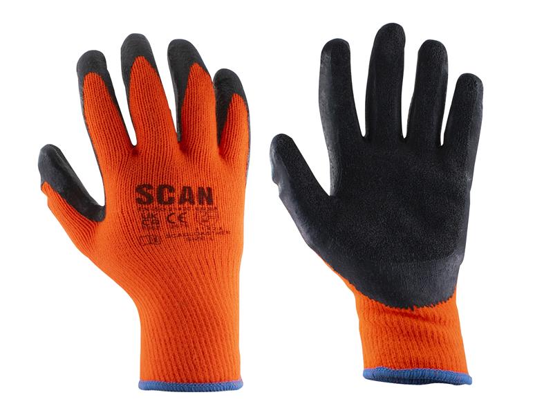 Scan Thermal Latex Coated Gloves - M (Size 8) SCAGLOKSTHM