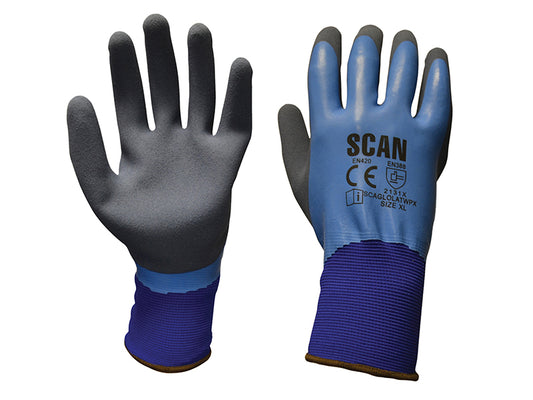 Scan Waterproof Latex Gloves - XL (Size 10) SCAGLOLATWPX