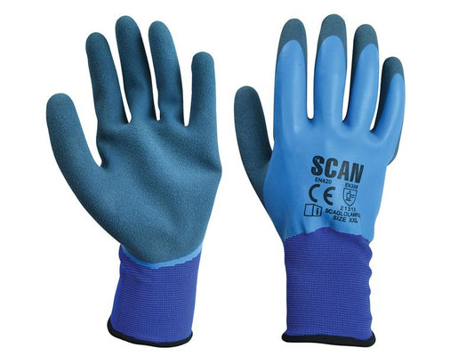 Scan Waterproof Latex Gloves - XXL (Size 11) SCAGLOLAWPXX