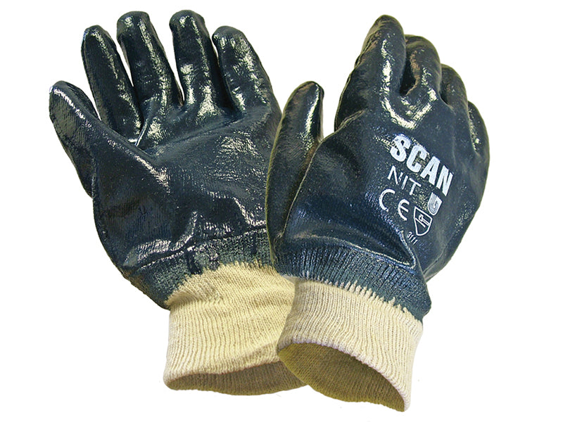 Scan Nitrile Knitwrist Heavy-Duty Gloves SCAGLONIT