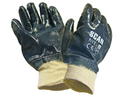 Scan Nitrile Knitwrist Heavy-Duty Gloves SCAGLONIT