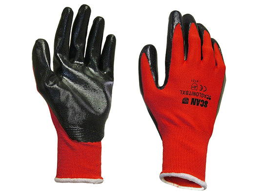 Scan Nitrile Coated Knitted Gloves - XL (Size 10) SCAGLONITBXL