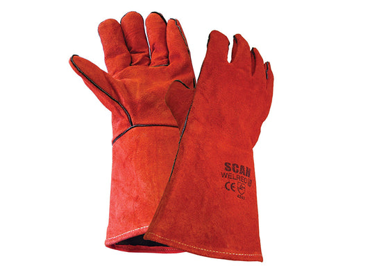Scan Welder's Gauntlets - Large (Size 9) SCAGLOWELRED