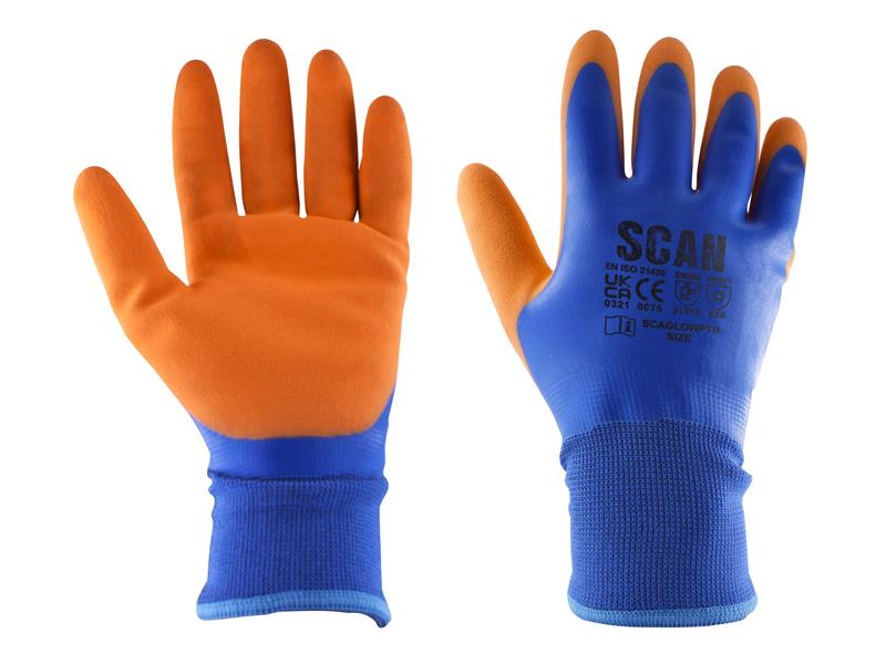 Scan Thermal Waterproof Latex Coated Gloves - XXL (Size 11) SCAGLOWPTHXX