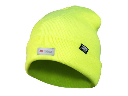 Scan Hi-Vis Yellow Beanie Hat One Size Fits All SCAHVBEAN