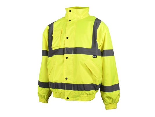 Scan Hi-Vis Yellow Bomber Jacket  Large 44in SCAHVBJL