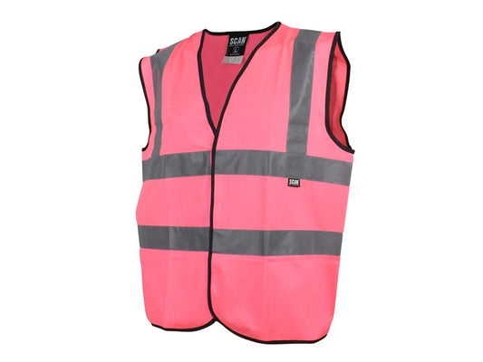 Scan Hi-Vis Waistcoat Pink Medium 41in SCAHVWMP