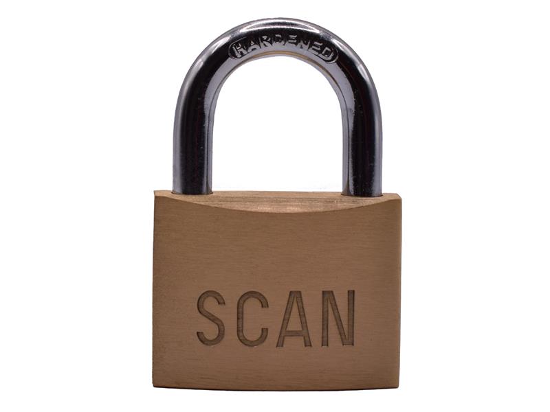 Scan Brass Padlock 50mm Anti Cut And Saw Resistant 3 keys SCAPLB50