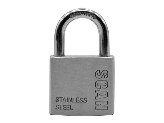 Scan Stainless Steel Padlock 38mm Outdoor Applications 3 keys SCAPLSS38