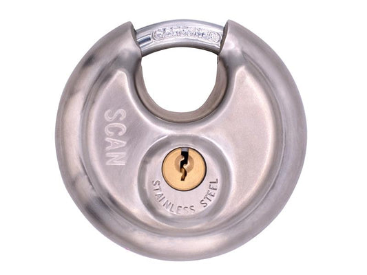 Scan Stainless Steel Disk Type Padlock 70mm With 3 keys SCAPLSS70DIS