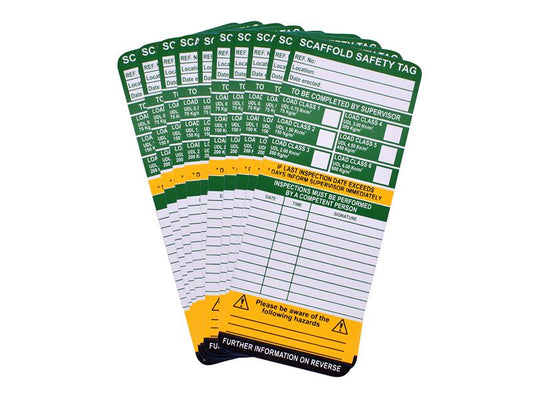 Scan Scaffold Tag Inserts Pack Of 10 Easy Fit Claw Tag Design SCASCAFTAGI