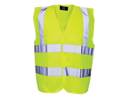 Scan Hi-Vis Yellow Waistcoat - Child 10-13 (35in) SCAWWHVWC13