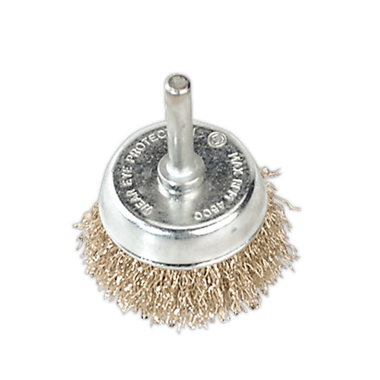 Sealey Wire Cup Brush �50mm with �6mm Shaft SCB50