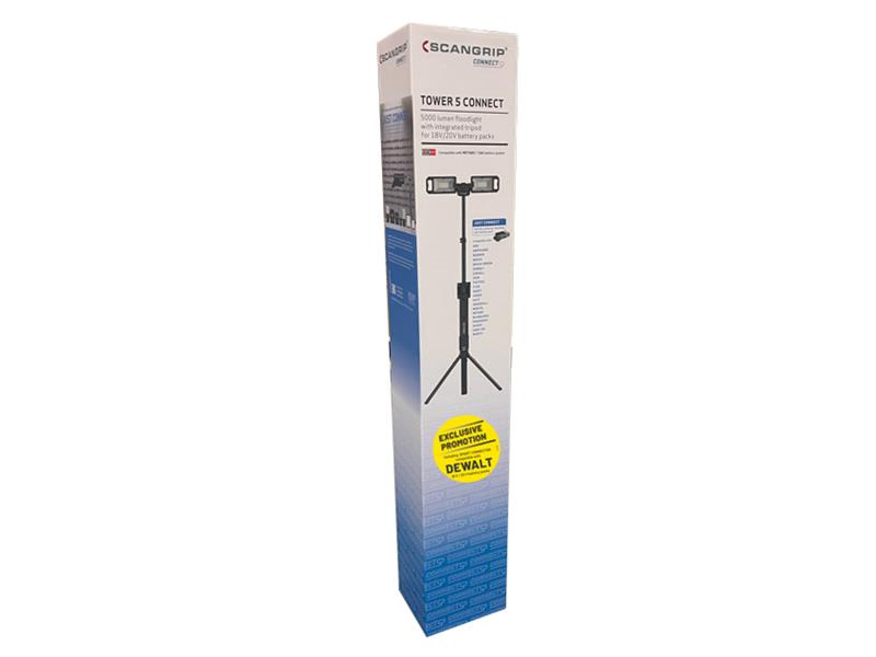 SCANGRIP TOWER 5 CONNECT Floodlight with DEWALT CONNECT 18V Bare Unit SCG490558