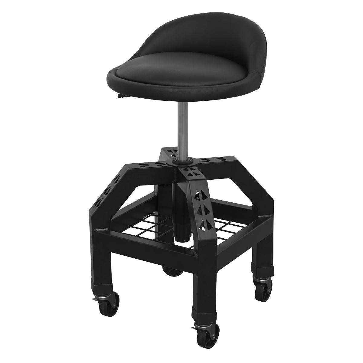 Sealey Creeper Stool Pneumatic with Adjustable Height Swivel Seat & Back Rest SCR03B