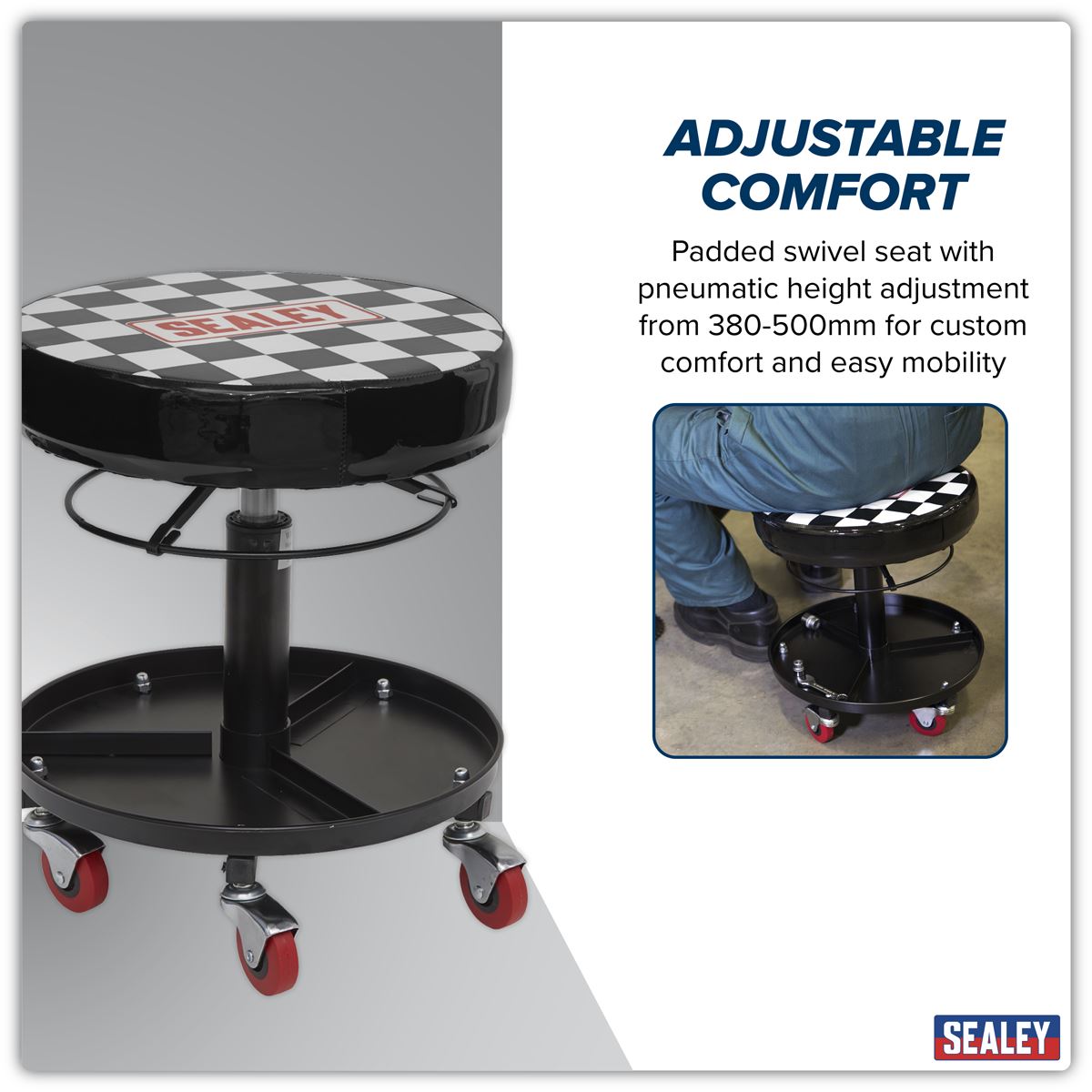 Sealey Pneumatic Mechanic's Seat SCR15