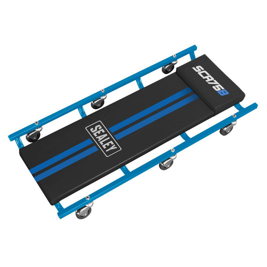 Sealey 36" Deluxe American-Style Creeper with Steel Frame & 6 Wheels - Blue SCR75B
