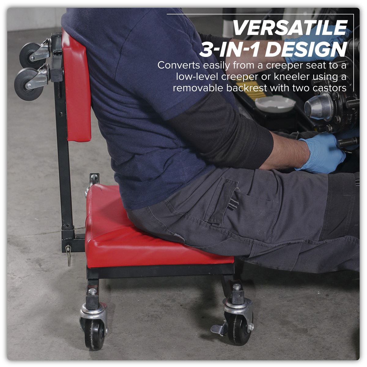 Sealey Low Level Creeper, Seat & Kneeler SCR85