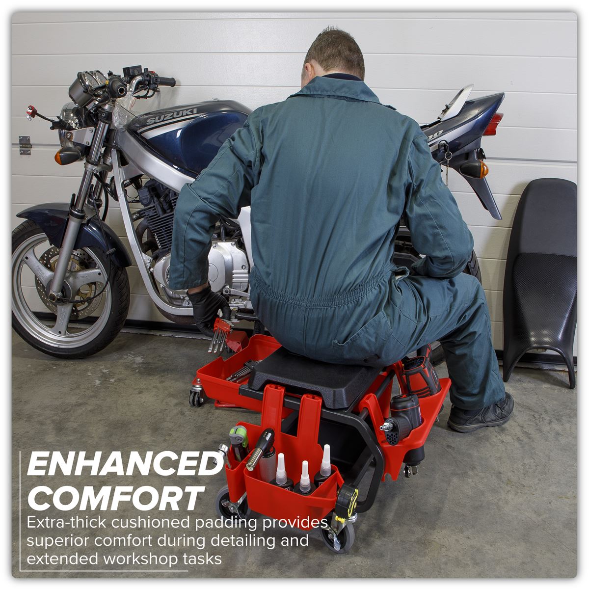 Sealey Mechanic's Detailing Utility Seat Deluxe SCR90