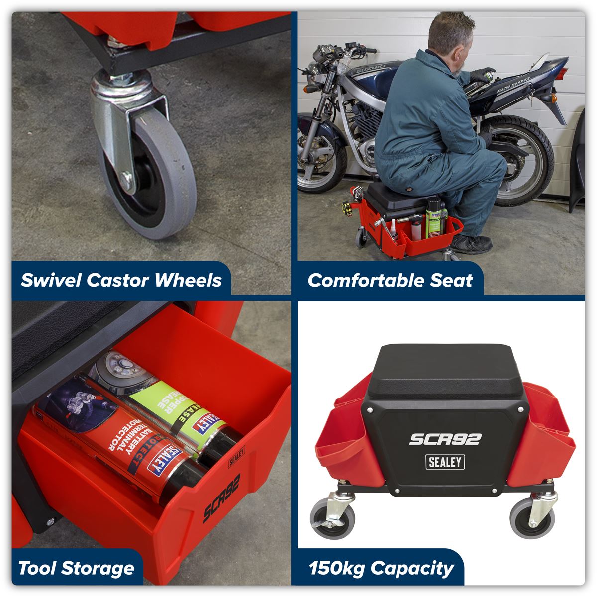 Sealey Mechanic's Detailing Utility Seat SCR92