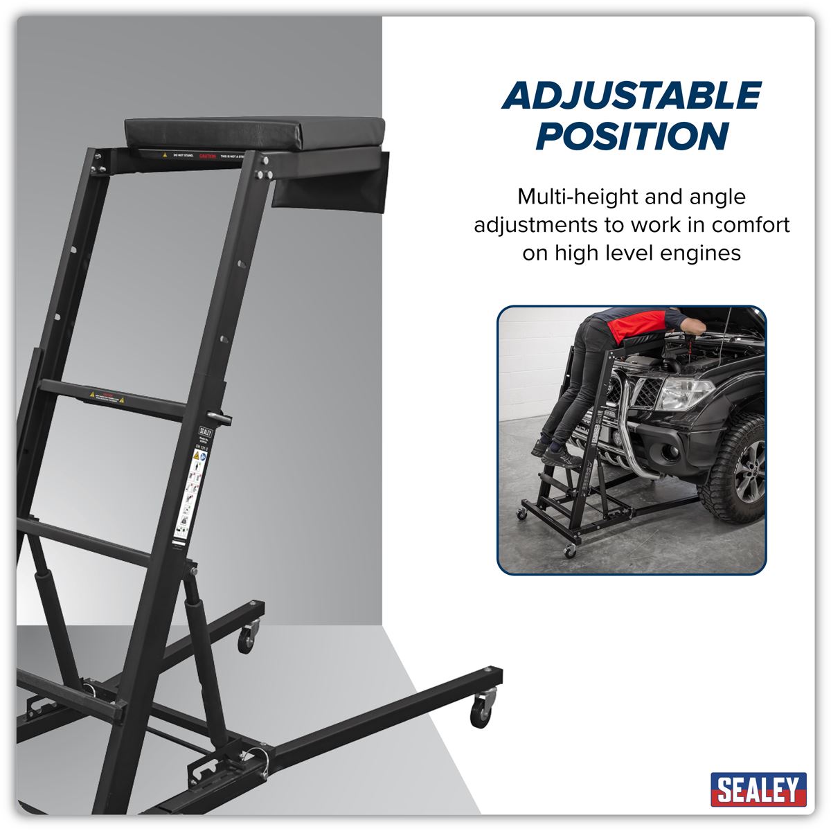 Sealey Adjustable Topside Creeper With Angles Capacity 150Kg On Wheels SCRT01