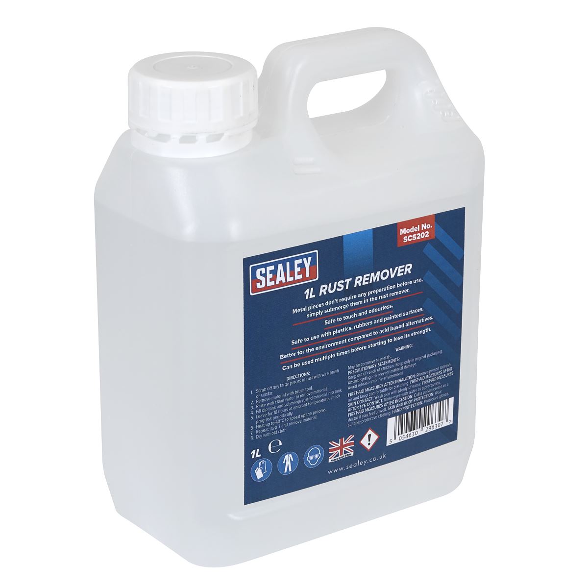 Sealey Rust Remover 1L Water Based Safe For Plastic Rubber Or Painted SCS202