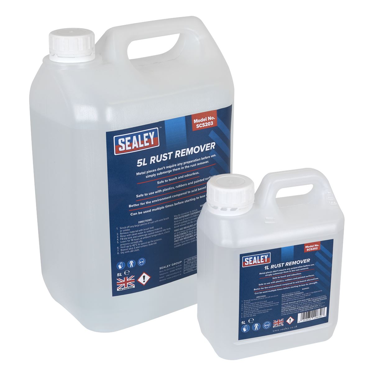 Sealey Rust Remover 1L Water Based Safe For Plastic Rubber Or Painted SCS202