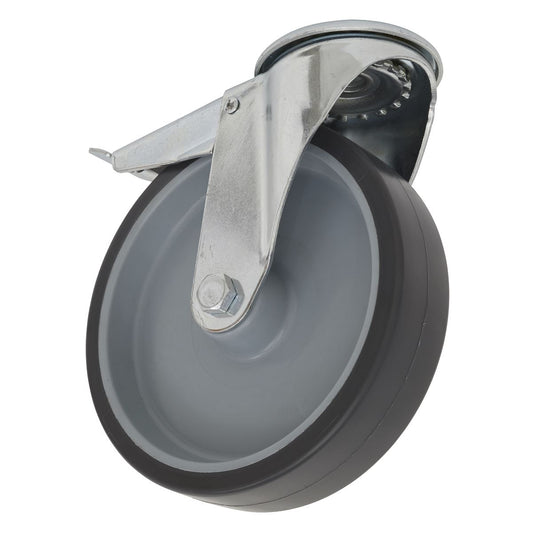 Sealey Medium-Duty Thermoplastic Bolt Hole Castor Wheel with Total Lock �100mm - Trade SCW2100SBLEM