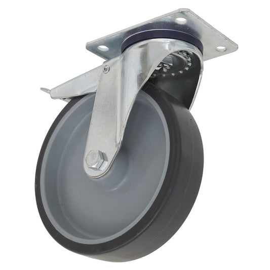 Sealey Medium-Duty Thermoplastic Swivel Castor Wheel with Total Lock �100mm - Trade SCW2100SPLEM