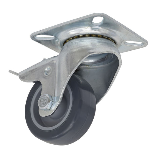 Sealey Castor Wheel Swivel Plate with Total Lock �50mm SCW250SPL