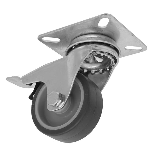 Sealey Medium-Duty Thermoplastic Swivel Castor Wheel with Total Lock �50mm - Trade SCW250SPLEM