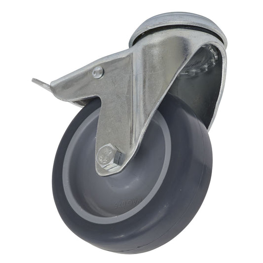 Sealey Castor Wheel Bolt Hole Swivel with Total Lock �75mm SCW275SBL