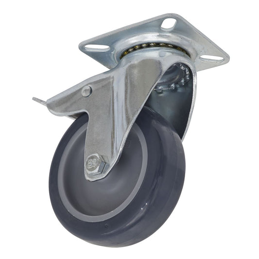 Sealey Castor Wheel Swivel Plate with Total Lock �75mm SCW275SPL