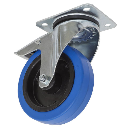 Sealey Castor Wheel Swivel Plate with Total Lock �125mm SCW3125SPL