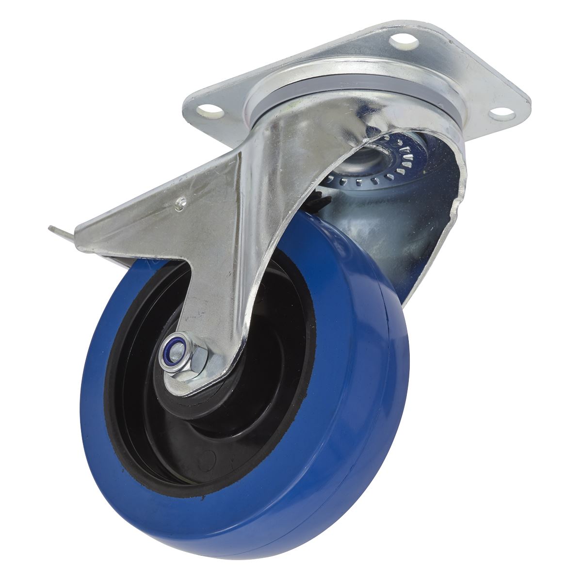 Sealey Castor Wheel Swivel Plate with Total Lock �160mm SCW3160SPL