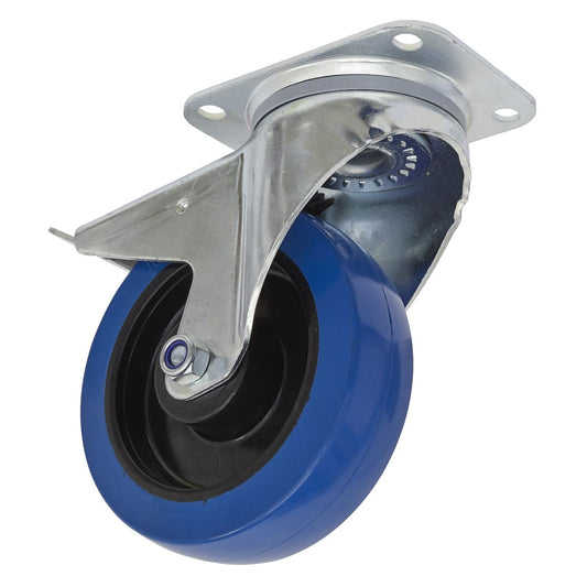 Sealey Castor Wheel Swivel Plate with Total Lock �160mm SCW3160SPL