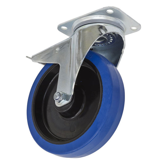 Sealey Castor Wheel Swivel Plate with Total Lock �200mm SCW3200SPL