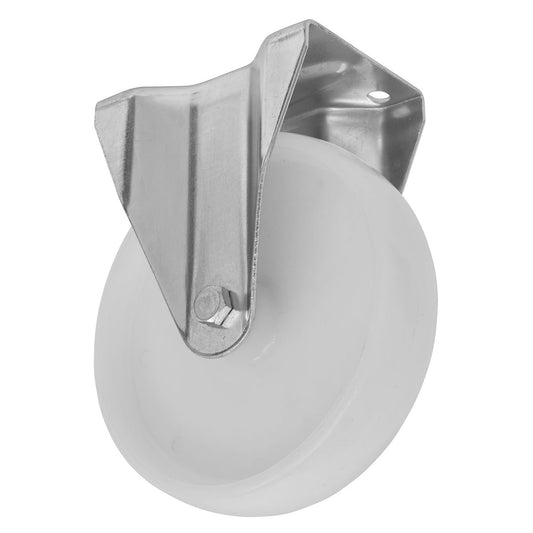 Sealey Heavy-Duty Nylon Fixed Plate Castor Wheel �100mm - Trade SCW4100FPEM
