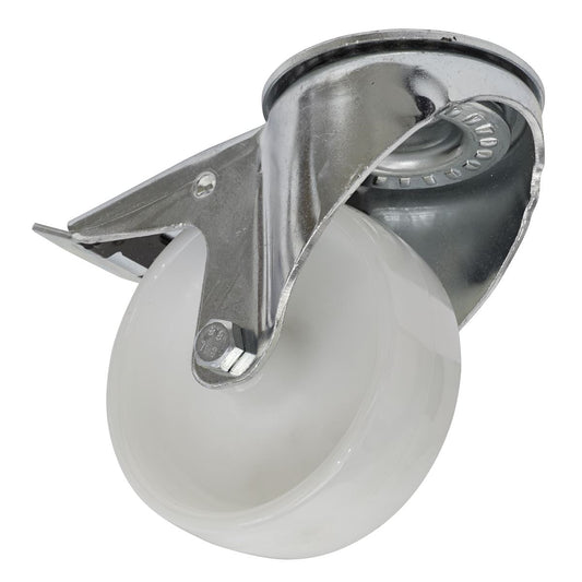 Sealey Castor Wheel Bolt Hole Swivel with Total Lock �100mm SCW4100SBL