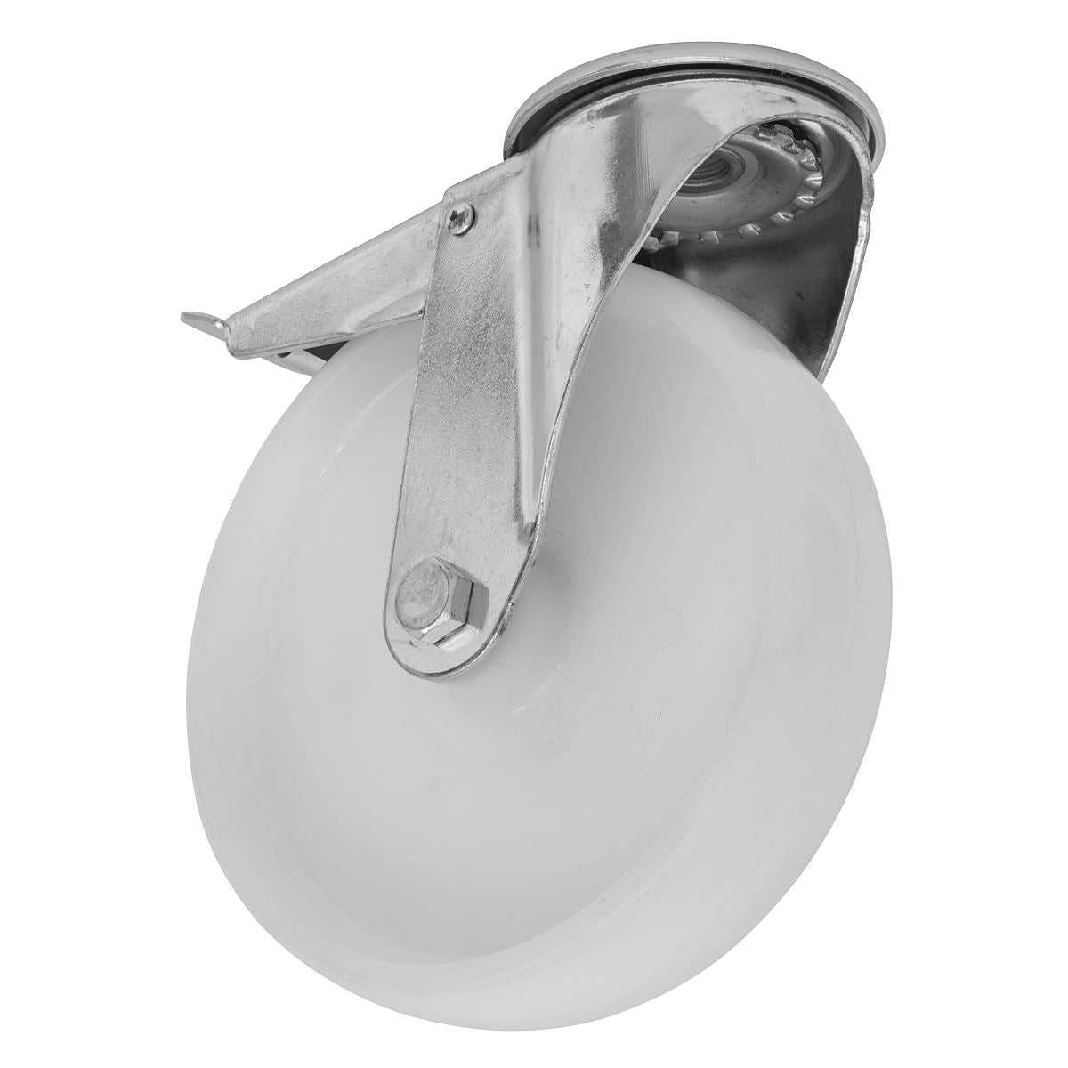 Sealey Heavy-Duty Nylon Castor Wheel Bolt Hole with Total Lock �100mm - Trade SCW4100SBLEM