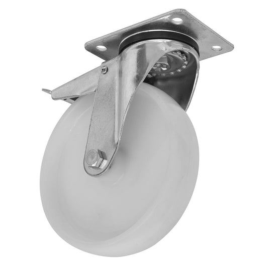 Sealey Heavy-Duty Nylon Castor Wheel Swivel with Total Lock �100mm - Trade SCW4100SPLEM