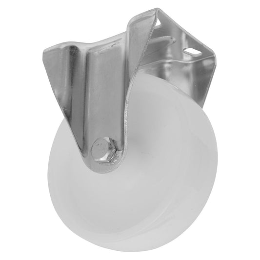 Sealey Heavy-Duty Nylon Castor Wheel Fixed Plate �125mm - Trade SCW4125FPEM