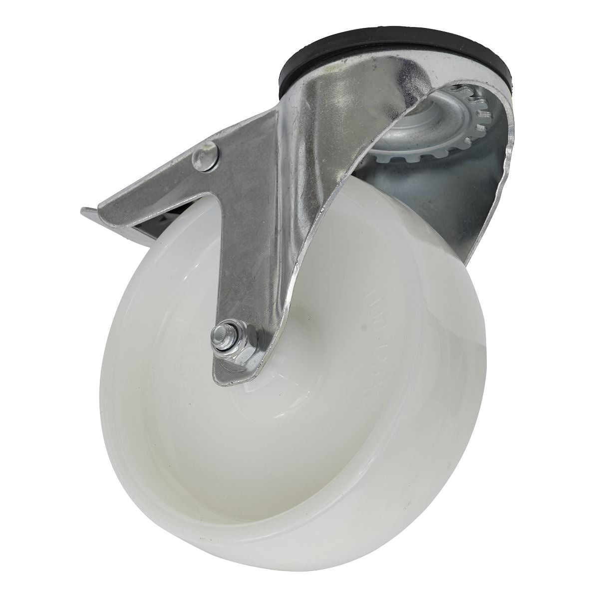 Sealey Castor Wheel Bolt Hole Swivel with Total Lock �125mm SCW4125SBL