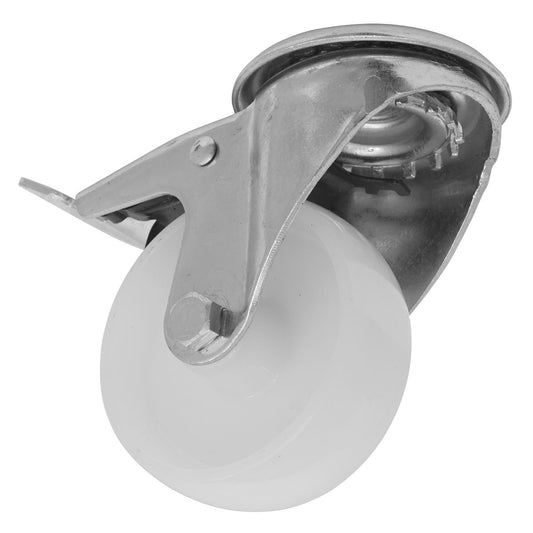 Sealey Heavy-Duty Nylon Castor Wheel Bolt Hole with Total Lock �80mm - Trade SCW480SBLEM