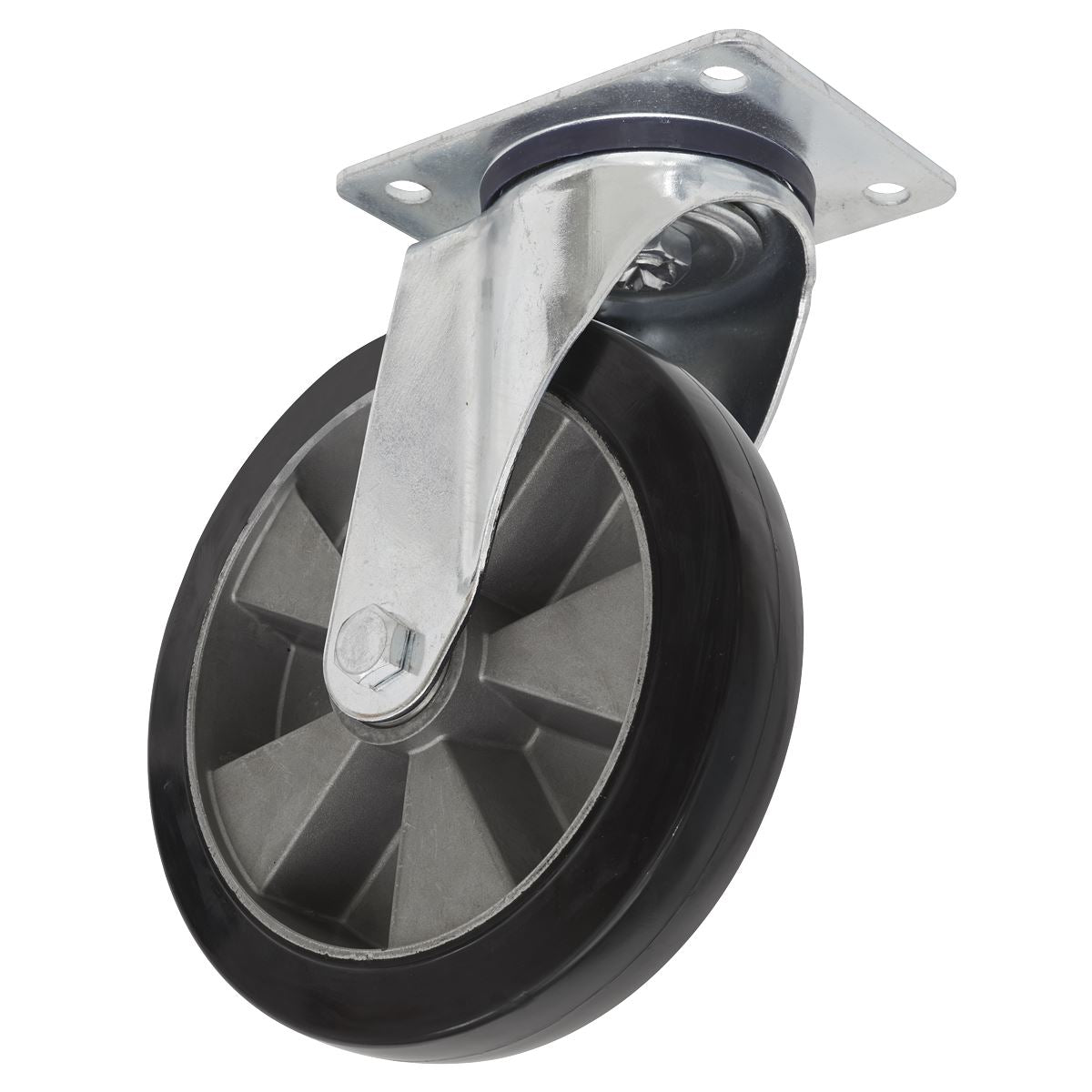 Sealey Heavy-Duty Rubber Swivel Castor Wheel �125mm - Trade SCW5125SPEM