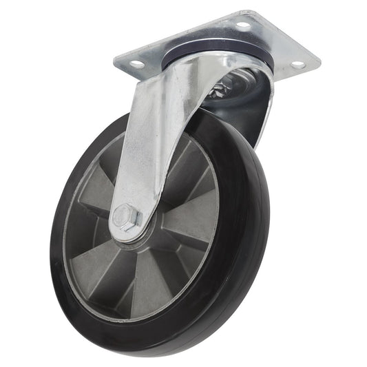 Sealey Heavy-Duty Rubber Swivel Castor Wheel �125mm - Trade SCW5125SPEM