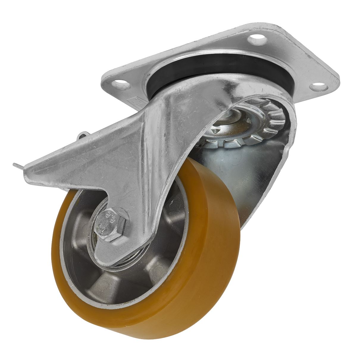 Sealey Castor Wheel Swivel Plate with Total Lock �125mm SCW5125SPL